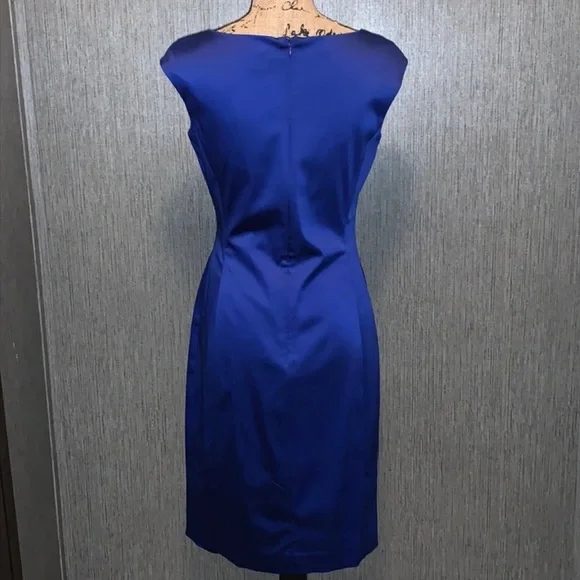 Lauren Ralph Lauren Blue Satin Dress! Holiday Party Cocktail Evening Formal! - Picture 2 of 2